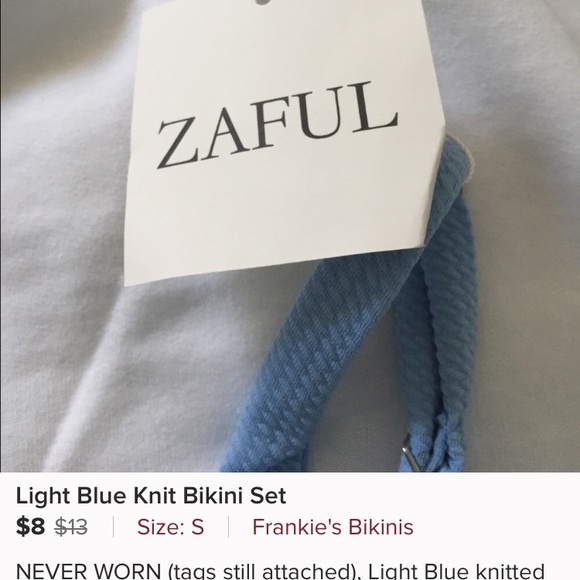 BLUE CHEEKY BIKINI SET NEVER WORN - Picture 2 of 2